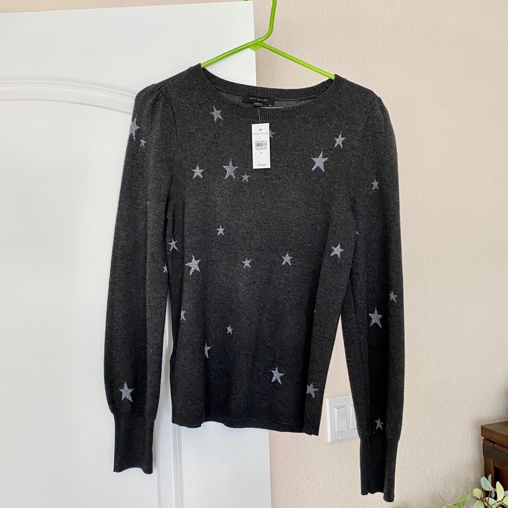 Ann Taylor metallic star sweater